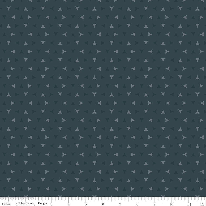 Quilt in Color Tiny Triangles Charcoal Quilt Fabric by Christa Watson 