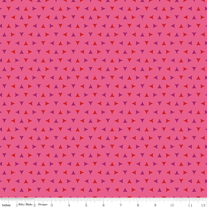 Quilt in Color Tiny Triangles Pink Quilt Fabric by Christa Watson 