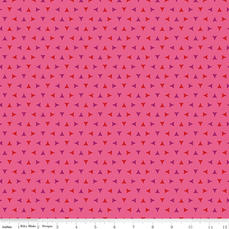 Quilt in Color Tiny Triangles Pink Quilt Fabric by Christa Watson 