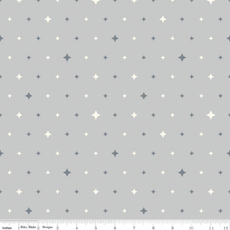 Quilt in Color Twinkle Stars Gray Quilt Fabric by Christa Watson 