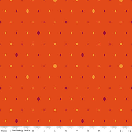 Quilt in Color Twinkle Stars Orange Quilt Fabric by Christa Watson 