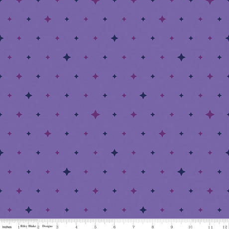 Quilt in Color Twinkle Stars Purple Quilt Fabric by Christa Watson 