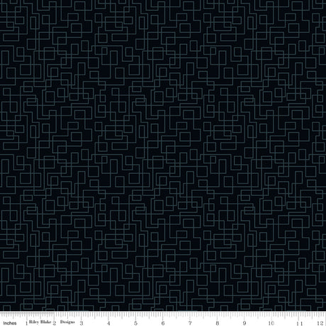 Quilt in Color Boxes Black Quilt Fabric by Christa Watson 