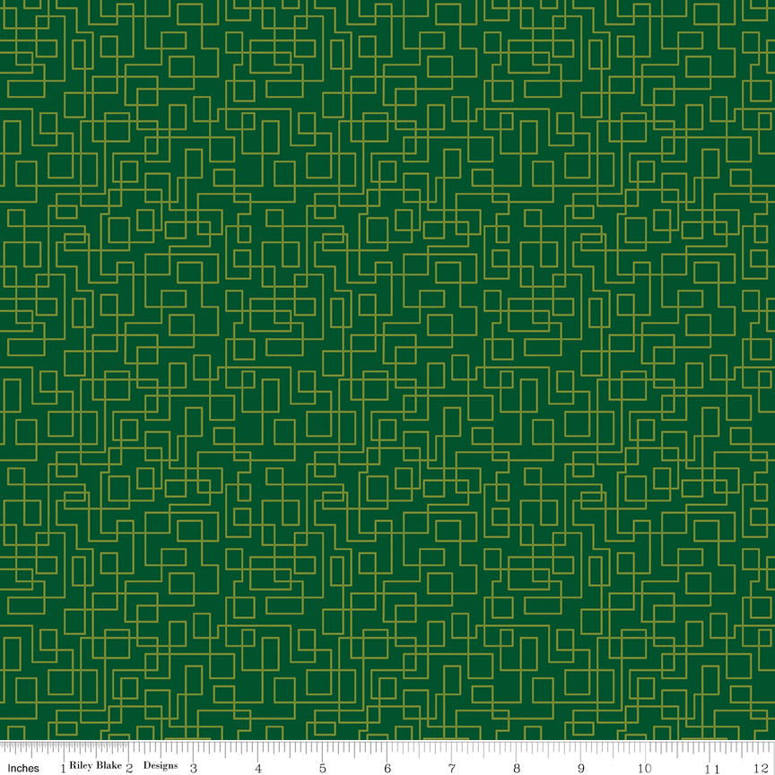 Quilt in Color Boxes Green Quilt Fabric by Christa Watson 
