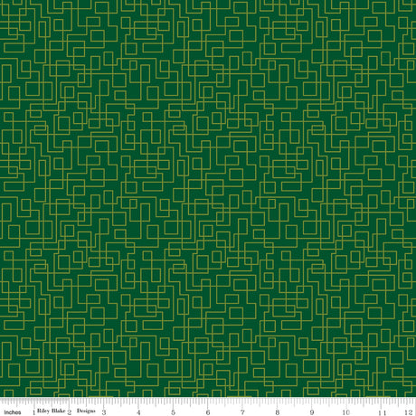 Quilt in Color Boxes Green Quilt Fabric by Christa Watson 