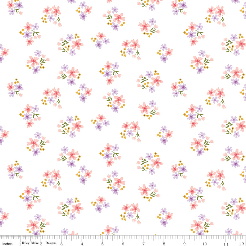 Sweet as Honey Floral White Quilt Fabric by Sweet as Honey — Frank Gulick