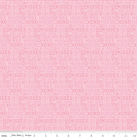 Sweet on You Text Pink Quilt Fabric by Christopher Thompson of The Tattooed 