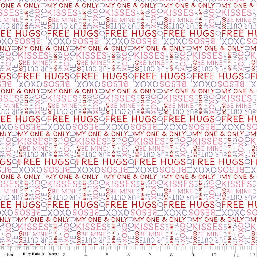 Sweet on You Text White Quilt Fabric by Christopher Thompson of The Tattooed 