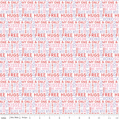 Sweet on You Text White Quilt Fabric by Christopher Thompson of The Tattooed 