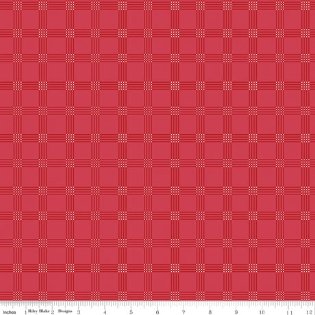 Sweet on You Plaid Red Quilt Fabric by Christopher Thompson of The Tattooed 