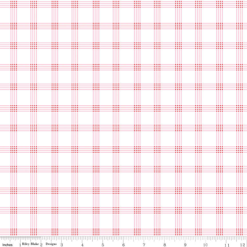 Sweet on You Plaid White Quilt Fabric by Christopher Thompson of The Tattooed 