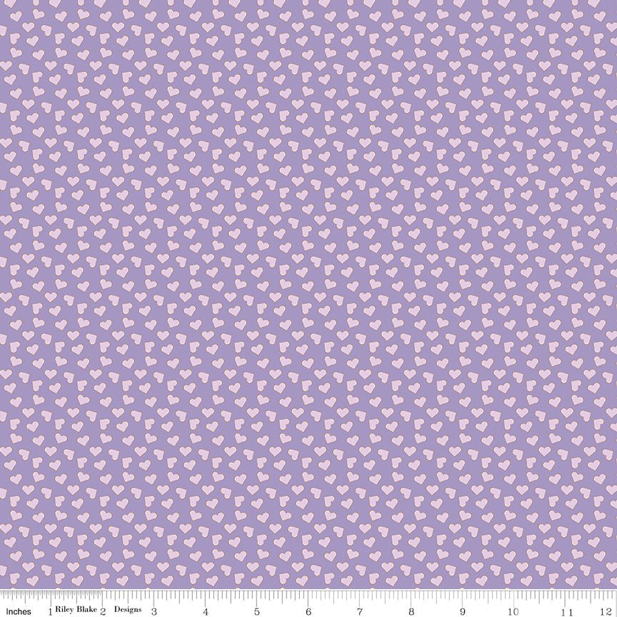 Sweet on You Hearts Lilac Quilt Fabric by Christopher Thompson of The Tattooed 