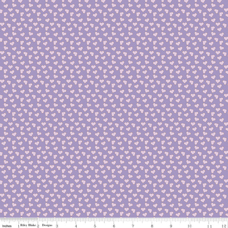 Sweet on You Hearts Lilac Quilt Fabric by Christopher Thompson of The Tattooed 