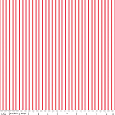 Sweet on You Stripes Red Quilt Fabric by Christopher Thompson of The Tattooed 