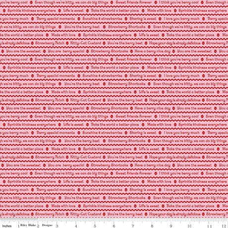 The World of Strawberry Shortcake Text Pink Quilt Fabric by The World of Strawberry Shortcake™ collection 