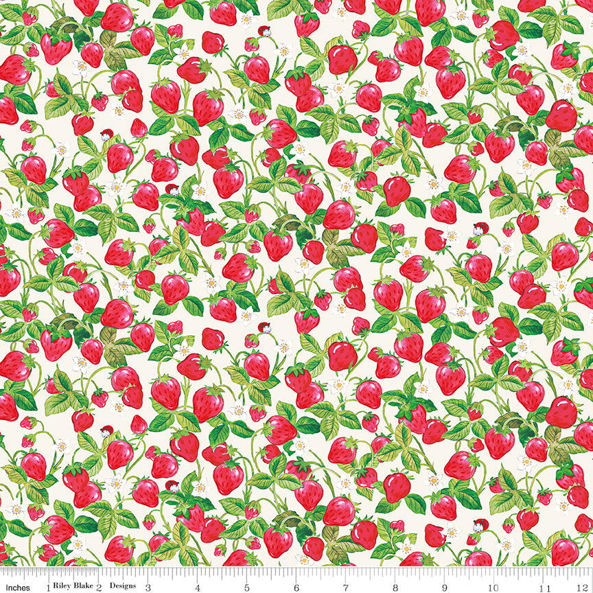 The World of Strawberry Shortcake Strawberries Cream Quilt Fabric by The World of Strawberry Shortcake™ collection 
