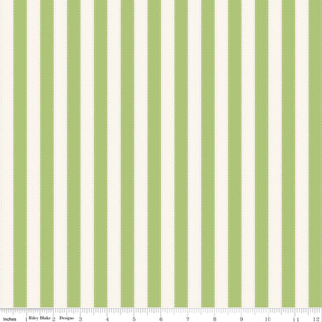 The World of Strawberry Shortcake Stripes Green Quilt Fabric by The World of Strawberry Shortcake™ collection 