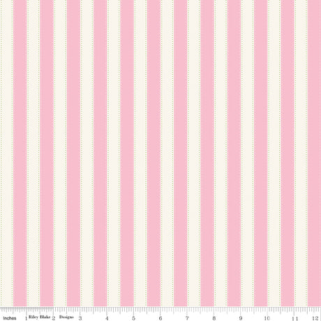 The World of Strawberry Shortcake Stripes Pink Quilt Fabric by The World of Strawberry Shortcake™ collection 