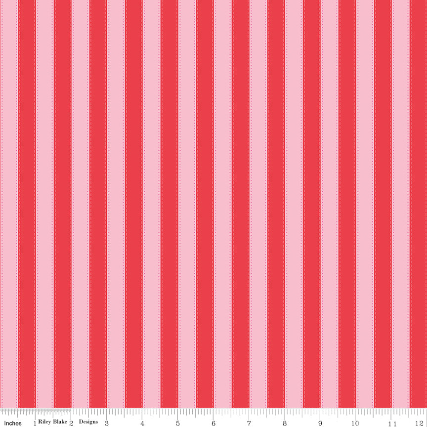 The World of Strawberry Shortcake Stripes Red Quilt Fabric by The World of Strawberry Shortcake™ collection 