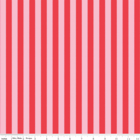 The World of Strawberry Shortcake Stripes Red Quilt Fabric by The World of Strawberry Shortcake™ collection 