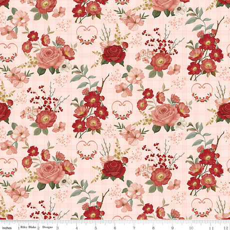 To My Love Main Pink Quilt Fabric by Sandy Gervais 