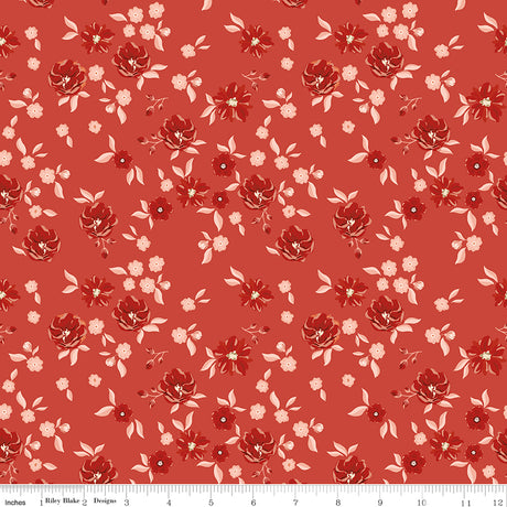 To My Love Floral Coral Quilt Fabric by Sandy Gervais 