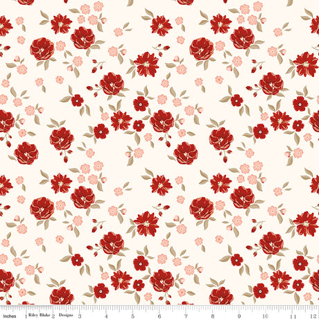 To My Love Floral Cream Quilt Fabric by Sandy Gervais 