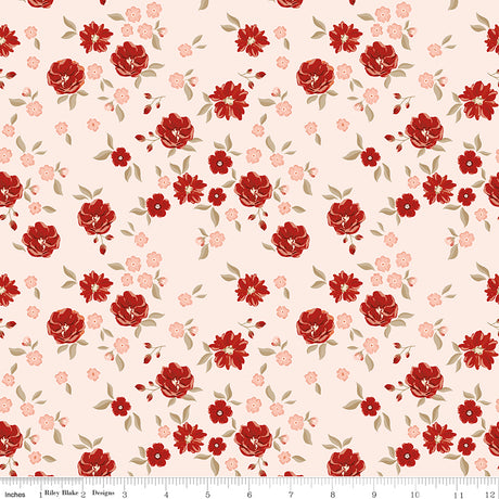 To My Love Floral Pink Quilt Fabric by Sandy Gervais 