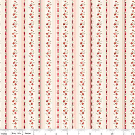 To My Love Stripes Pink Quilt Fabric by Sandy Gervais 