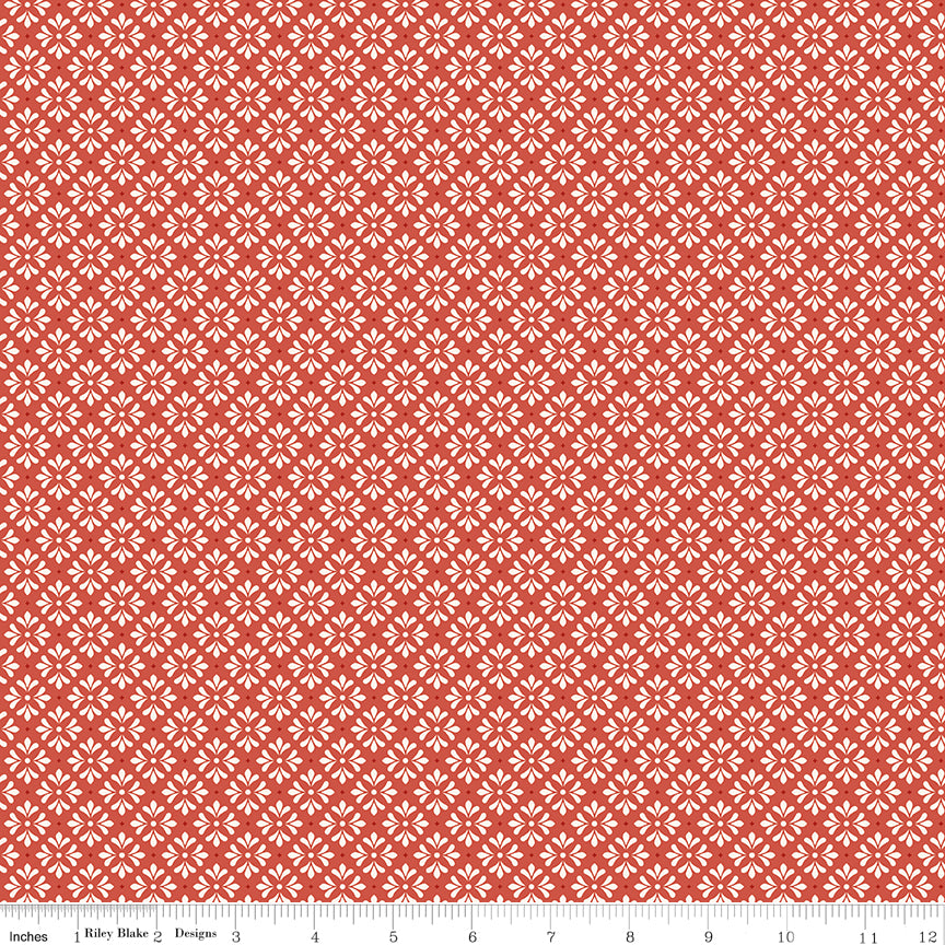 To My Love Graphic Coral Quilt Fabric by Sandy Gervais 