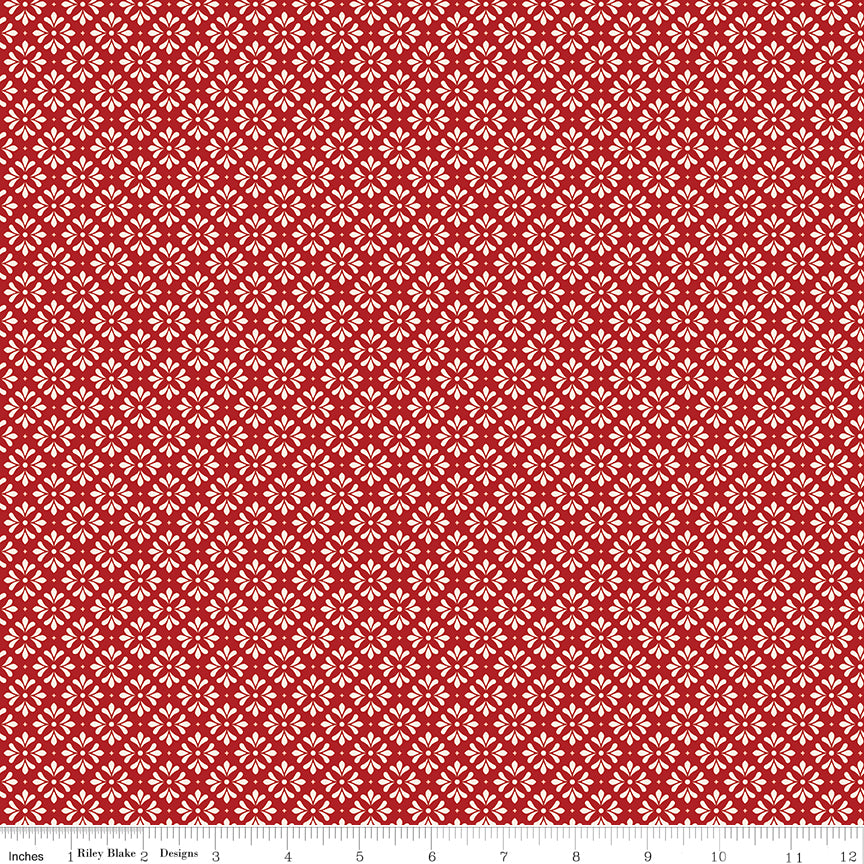 To My Love Graphic Red Quilt Fabric by Sandy Gervais 