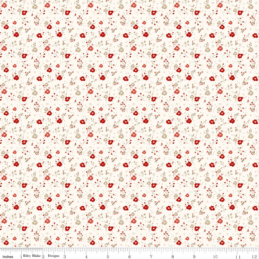 To My Love Delicate Floral Cream Quilt Fabric by Sandy Gervais 