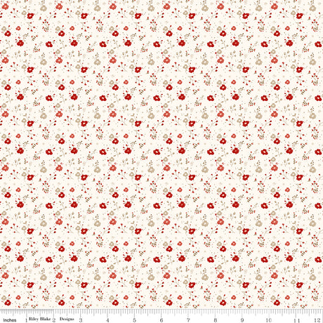 To My Love Delicate Floral Cream Quilt Fabric by Sandy Gervais 