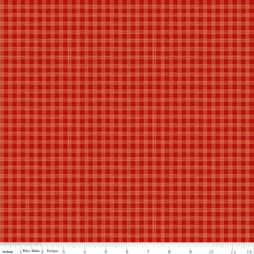 To My Love Plaid Red Quilt Fabric by Sandy Gervais 