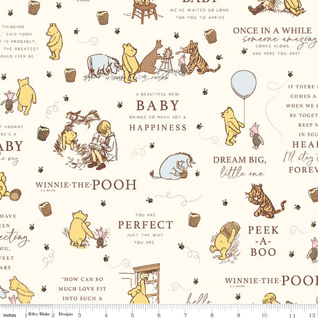 Winnie-the-Pooh Baby Main Cream Quilt Fabric by Echo Park Paper Co. 