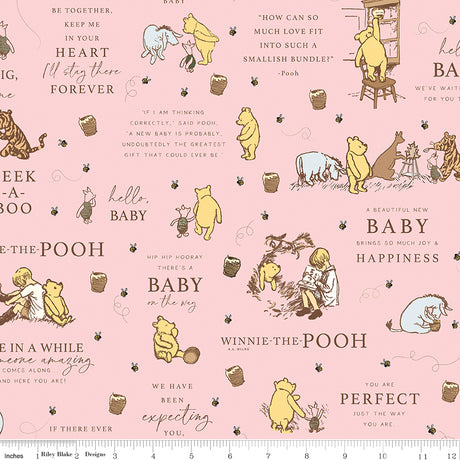 Winnie-the-Pooh Baby Main Pink Quilt Fabric by Echo Park Paper Co. 
