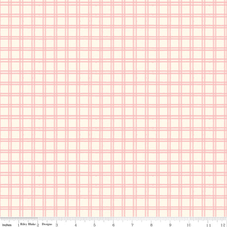 Winnie-the-Pooh Baby Plaid Pink Quilt Fabric by Echo Park Paper Co. 