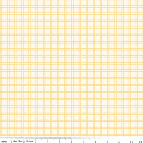 Winnie-the-Pooh Baby Plaid Yellow Quilt Fabric by Echo Park Paper Co. 