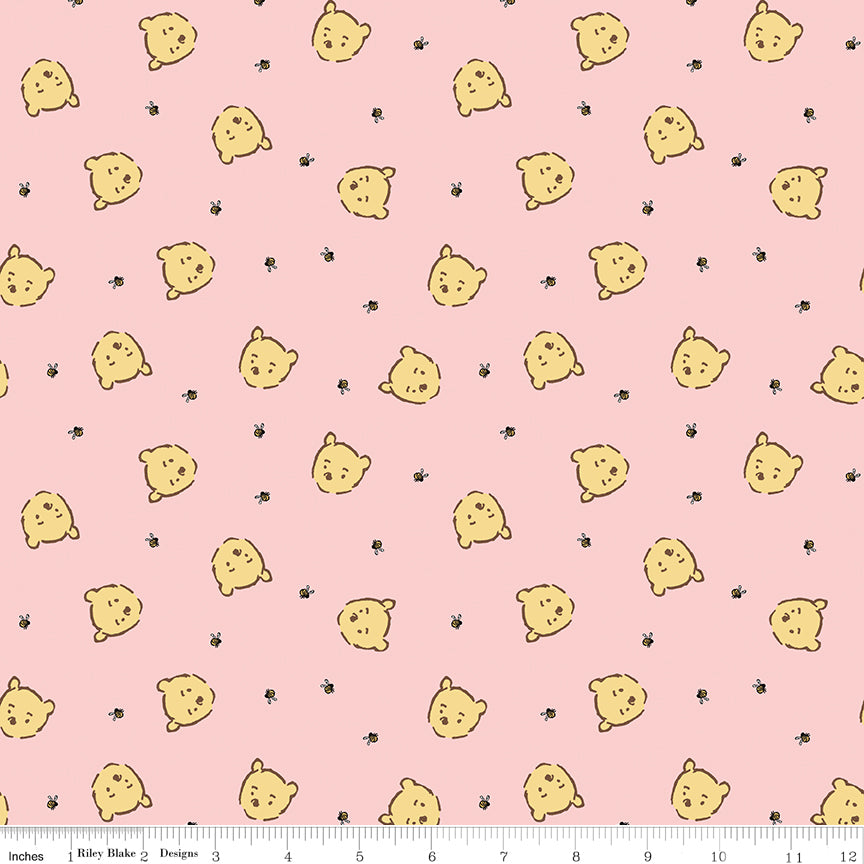 Winnie-the-Pooh Baby Pooh Jumble Pink Quilt Fabric by Echo Park Paper Co. 
