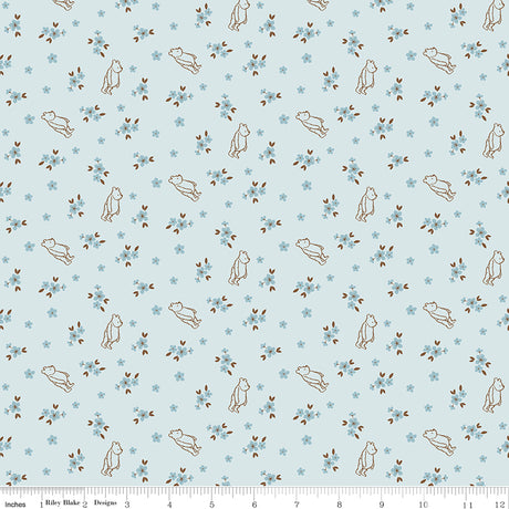Winnie-the-Pooh Baby Ditsy Blue Quilt Fabric by Echo Park Paper Co. 