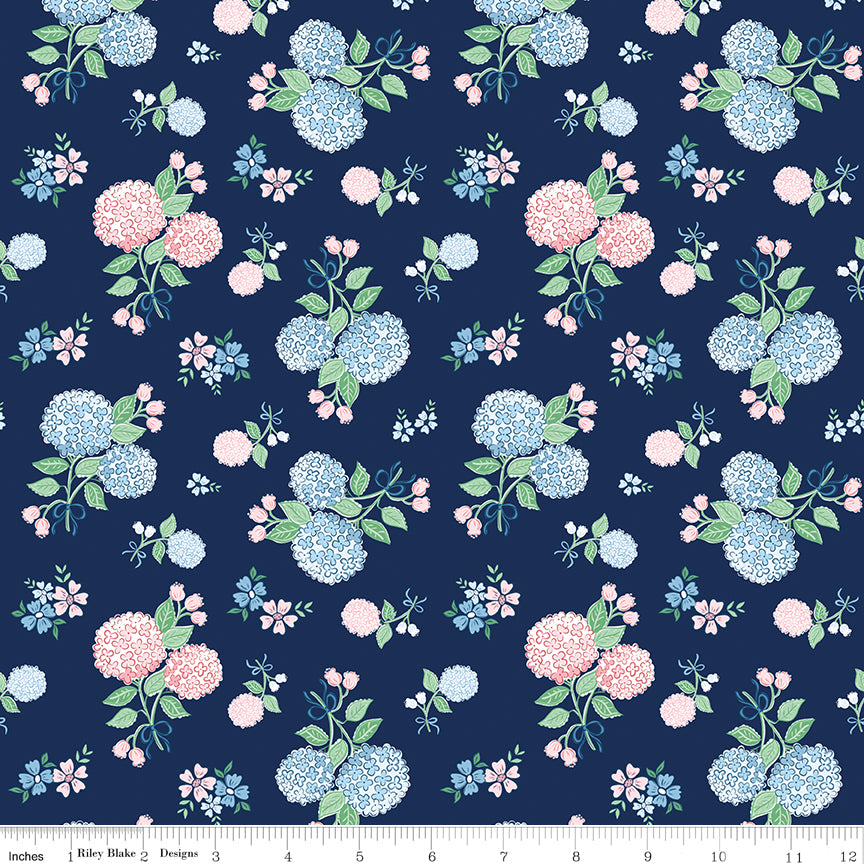 Coastal Dreams Hydrangeas Navy by Coastal Dreams — Tasha Noel