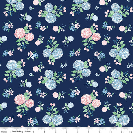 Coastal Dreams Hydrangeas Navy by Coastal Dreams — Tasha Noel