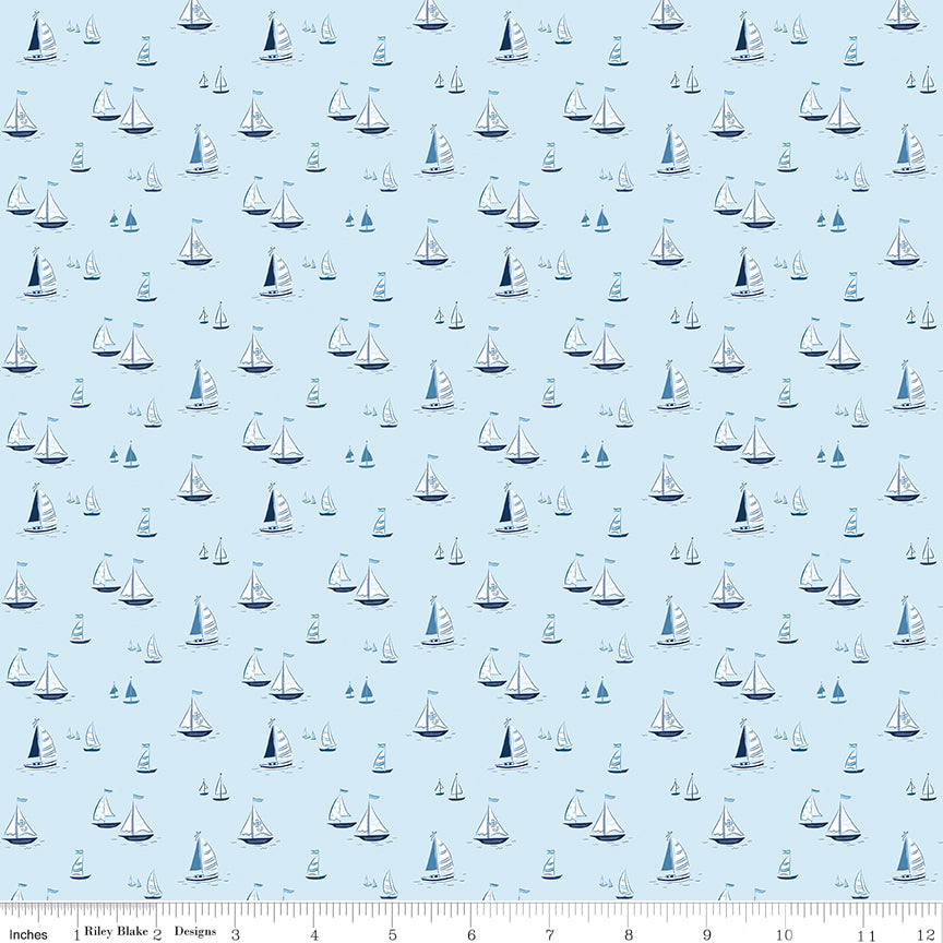Coastal Dreams Sailboats Blue by Coastal Dreams — Tasha Noel