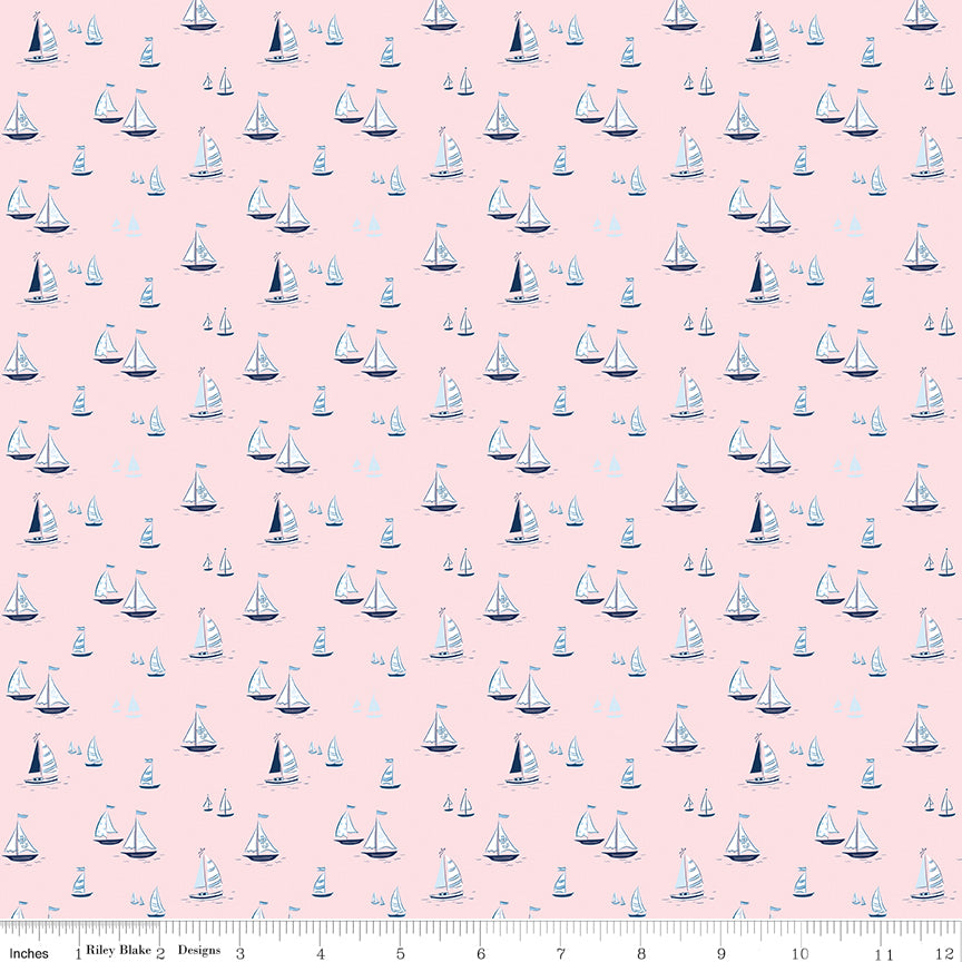 Coastal Dreams Sailboats Pink by Coastal Dreams — Tasha Noel