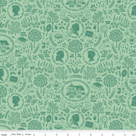 Anne with an E Folk Green Quilt Fabric