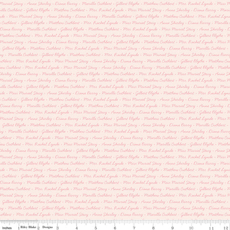 Anne with an E Names Pink Quilt Fabric
