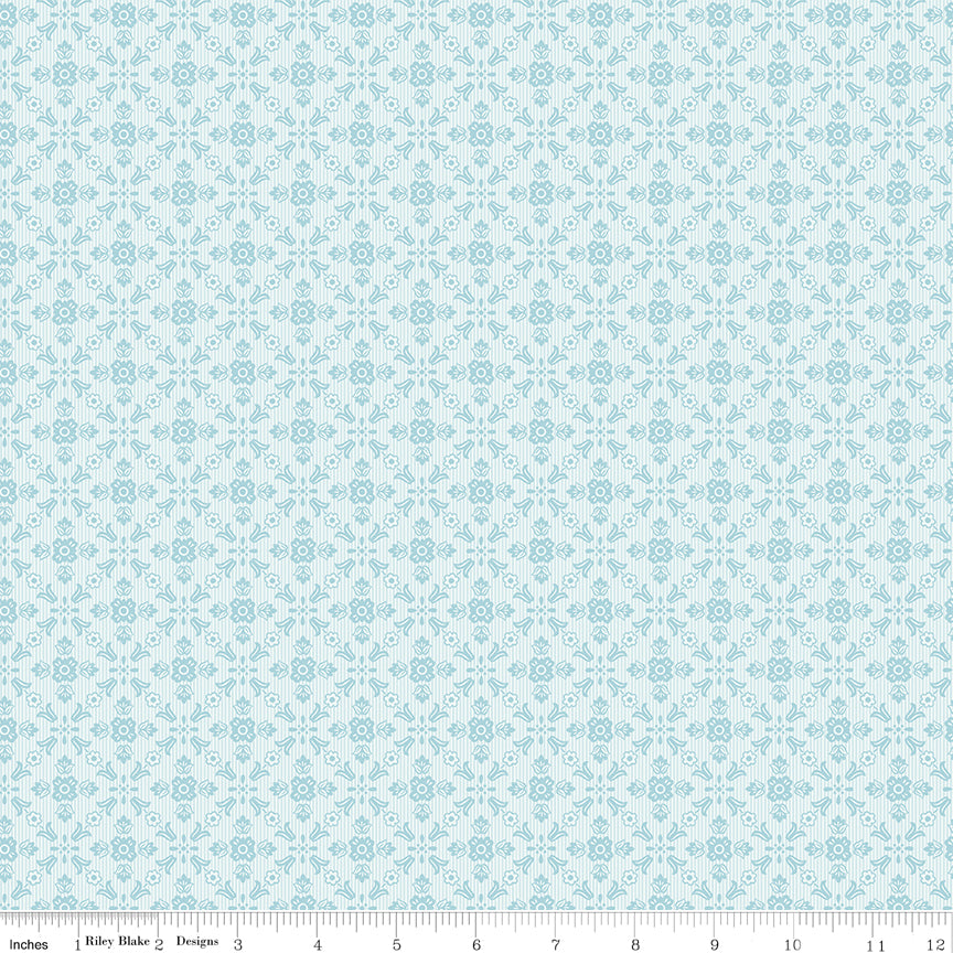 Anne with an E Geometric Blue Quilt Fabric