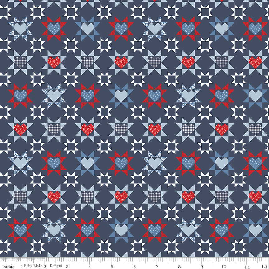 Hooray for the USA Quilt Denim Quilt Fabric