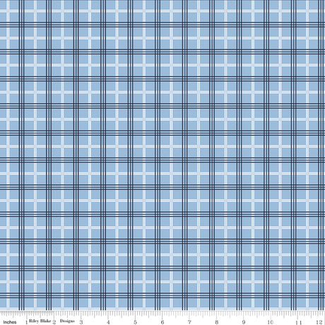 Hooray for the USA Plaid Blue Quilt Fabric