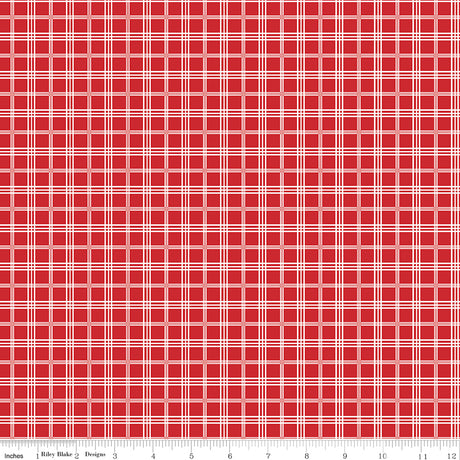 Hooray for the USA Plaid Red Quilt Fabric
